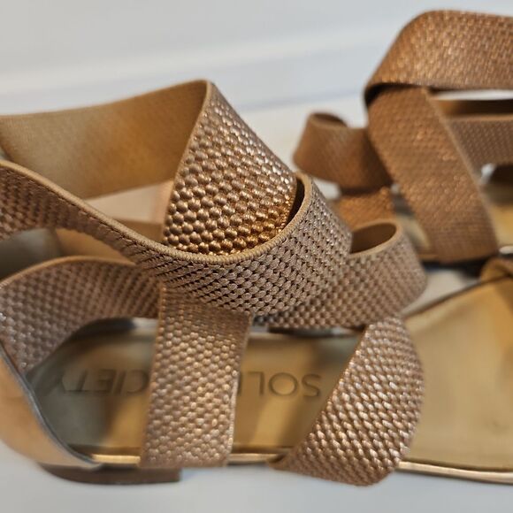 Rosegold Sandals Elastic Straps sz 11 - Picture 11 of 11